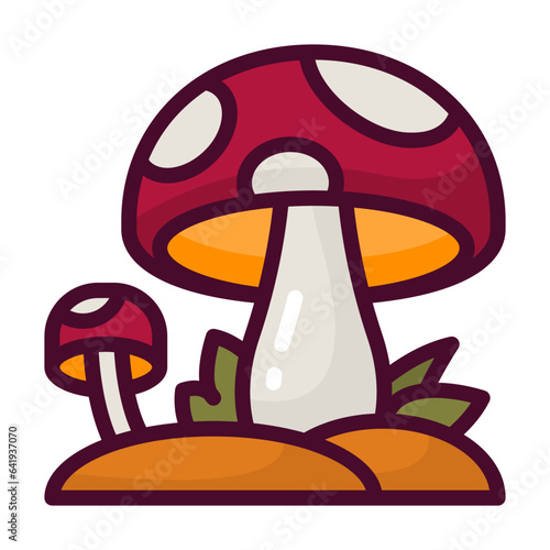 Mushroom Filled Outline Icon
