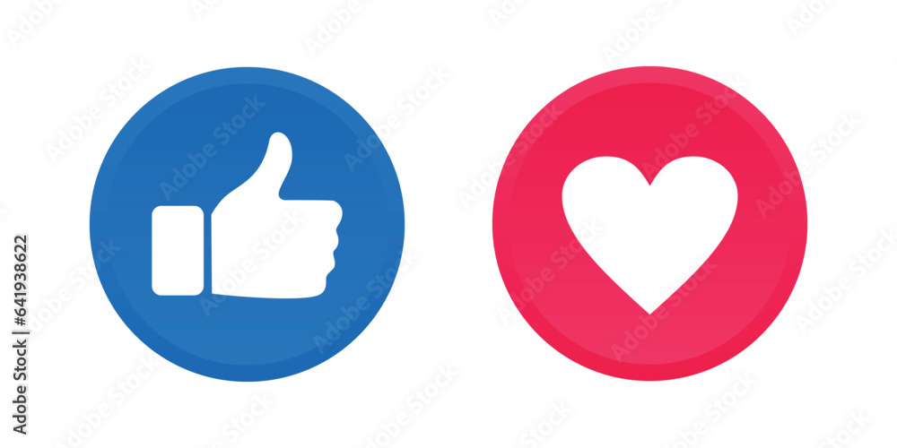 Thumbs up and heart, social media vector icon, like Thumbs up and heart, social media vector icon, like