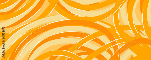 Noodle Ramen Pattern yellow background. Pasta food texture spaghetti geometric. Abstarct ramen ornament. Flat vector illustartion. Wave texture background