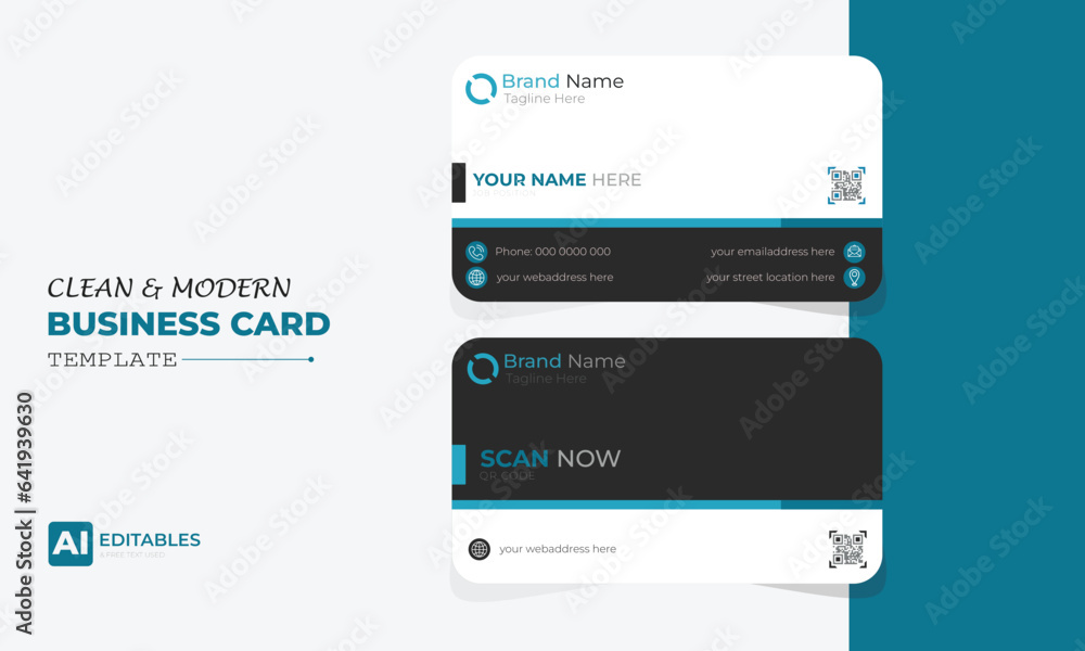 Simple Business Card Layout Business Card Layout with Gray Stripes, Modern Business Card - Creative and Clean Business Card Template. Double-sided creative business card template. Portrait and landsca