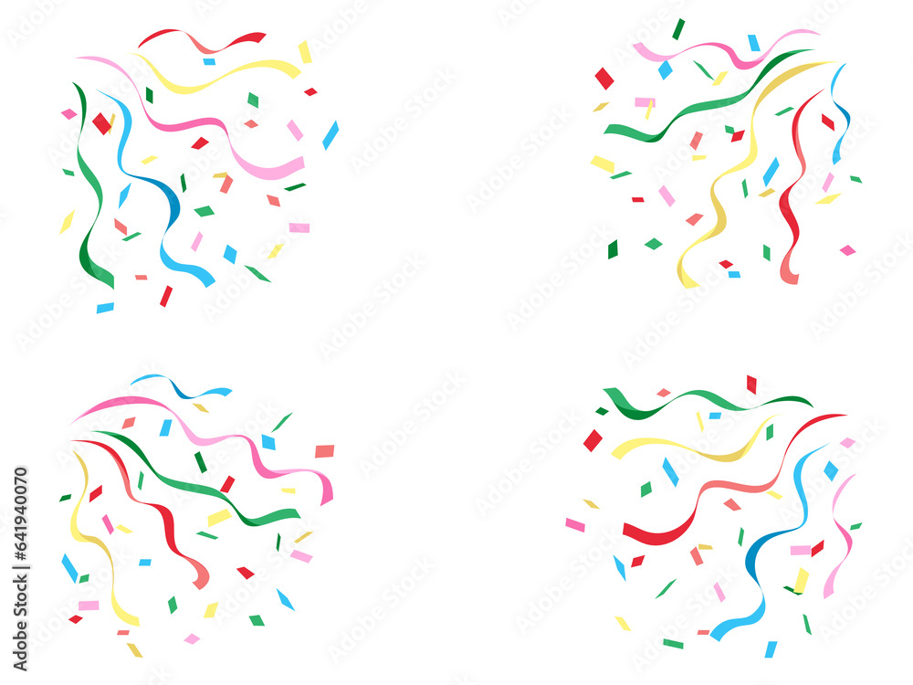 Fototapeta premium 紙吹雪のイラスト(カラフル)