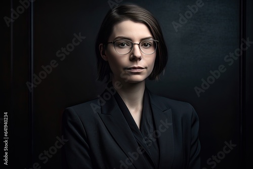 Young Female lawyer in a court. AI generative