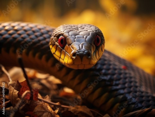 Snake in its Natural Habitat, Wildlife Photography, Generative AI photo