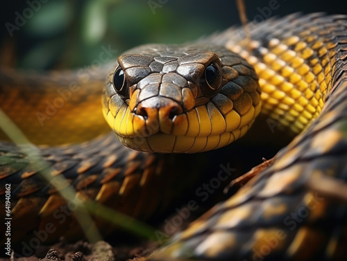 Snake in its Natural Habitat, Wildlife Photography, Generative AI