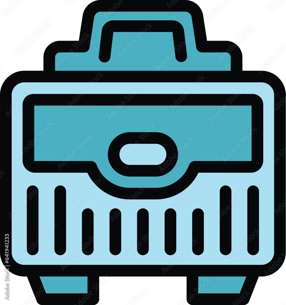 Improvement toolbox icon outline vector. Tool kit. Car equipment color flat Improvement toolbox icon outline vector. Tool kit. Car equipment color flat