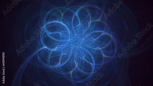 3D manual rendering abstract fractal light background 