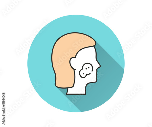 Rosacea flat icon with long shadow for graphic and web design.