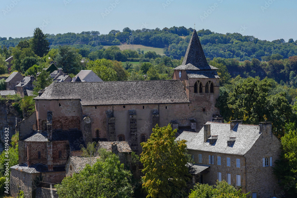 France, Aveyron, Bozouls, the Trou de Bouzouls, Sainte-Fauste church, High quality photo