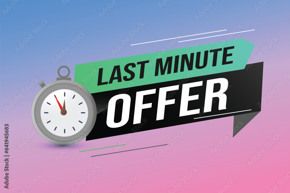 Last minute offer watch countdown Banner design template for marketing. Last chance promotion or retail. background banner poster modern graphic design for store
Last minute offer watch countdown Banner design template for marketing. Last chance promotion or retail. background banner poster modern graphic design for store