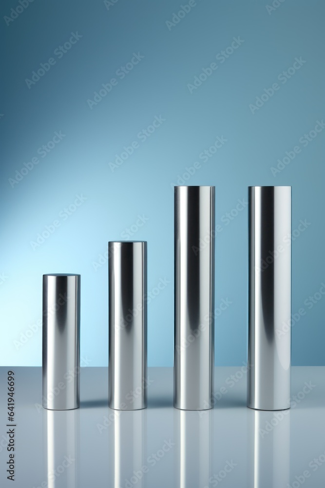 Row of Solid Cylinders in Different Heights AI Generated Row of Solid Cylinders in Different Heights AI Generated