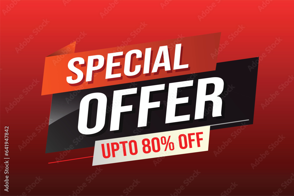Fototapeta premium Special offer word concept vector illustration red modern futuristic 3d style for landing page template ui web mobile app poster banner flyer background gift card coupon label wallpaper 