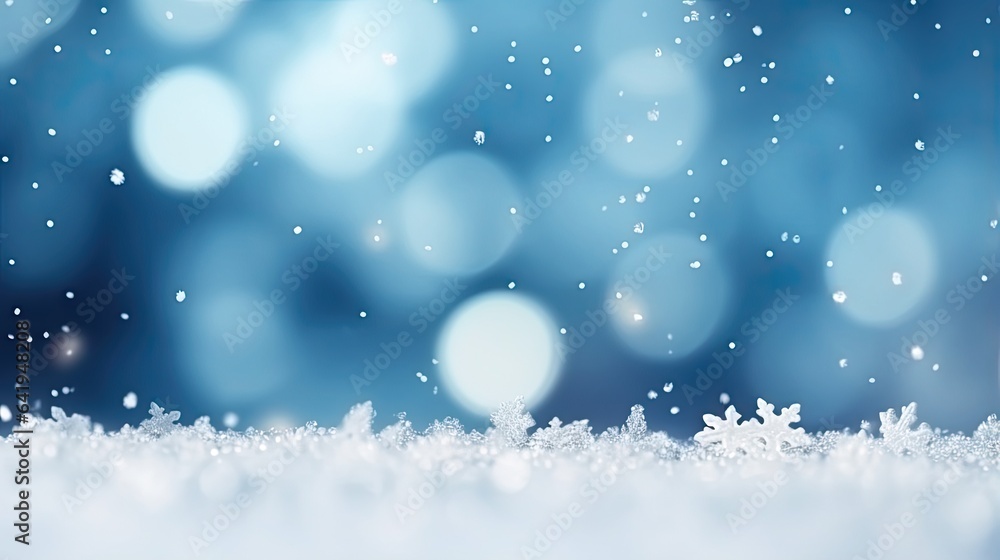 Winter background with snowflakes and bokeh effect. Christmas background Winter background with snowflakes and bokeh effect. Christmas background