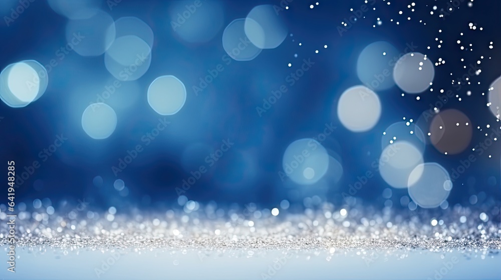 Winter background with snowflakes and bokeh effect. Christmas background