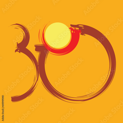 OM is considered as one of the most holiest symbols in Hinduism. This image of OM expresses energy and force. photo