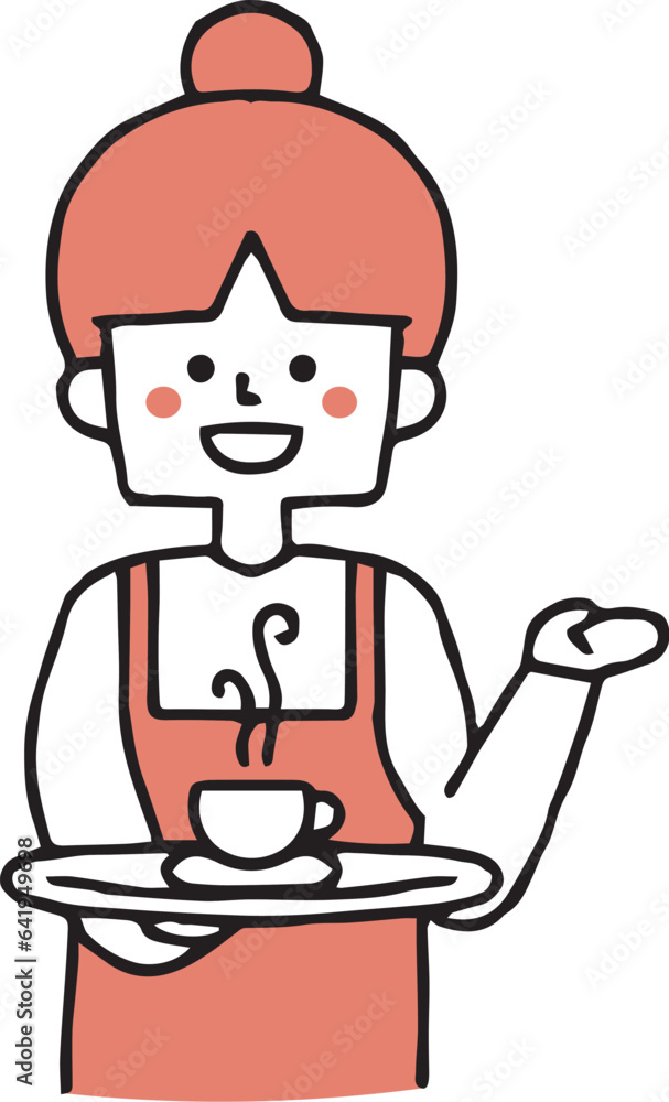 カフェ店員の女性