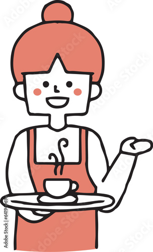 カフェ店員の女性