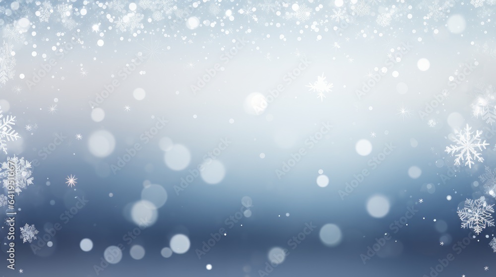 white and blue christmas background with snowflakes