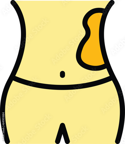 Body skin care icon outline vector. Allergic disease. Acne scar color flat