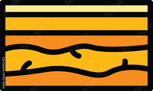 Skin normal icon outline vector. Medicine exam. Allergic disease color flat