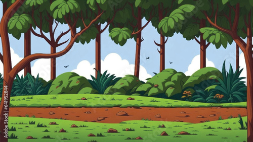 Jungle environment in cartoon style background