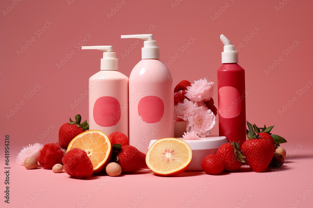 Cosmetics for body care. Mockup of body care products.