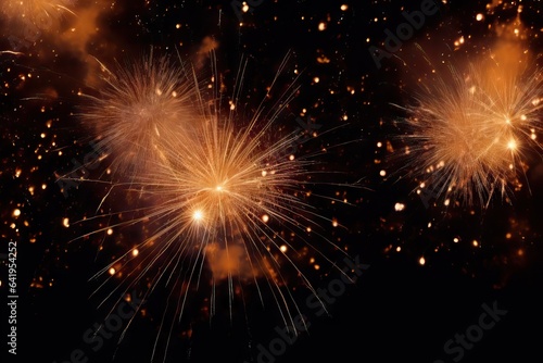 2020 heaven new spark pyrotechnic explosion celebration midnight sky modern year festive sylvester bokeh Golden night bright firework black group light glowing gold lot fireworks night dark effect