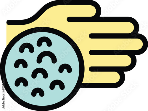 Hand skin problem icon outline vector. Clinic health. Dry disease color flat