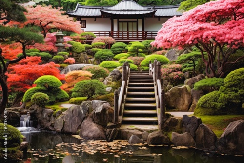 Japan flower gardens travel destination. Tour tourism exploring.
