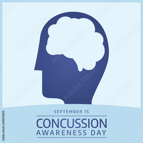 For National Concussion Awareness Day celebrations, use this vector graphic of the day. Flyer design, flat illustration, and flat design.