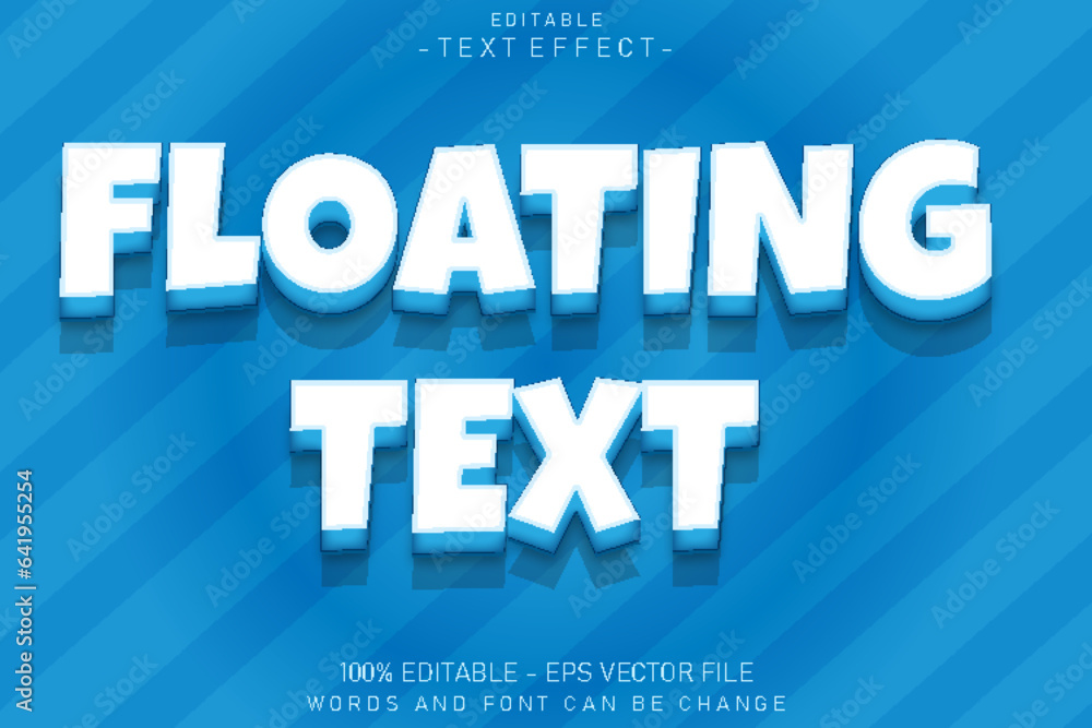 Floating Text Editable Text Effect Emboss Flat Style