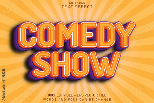 Comedy Show Editable Text Effect Emboss Cartoon Style