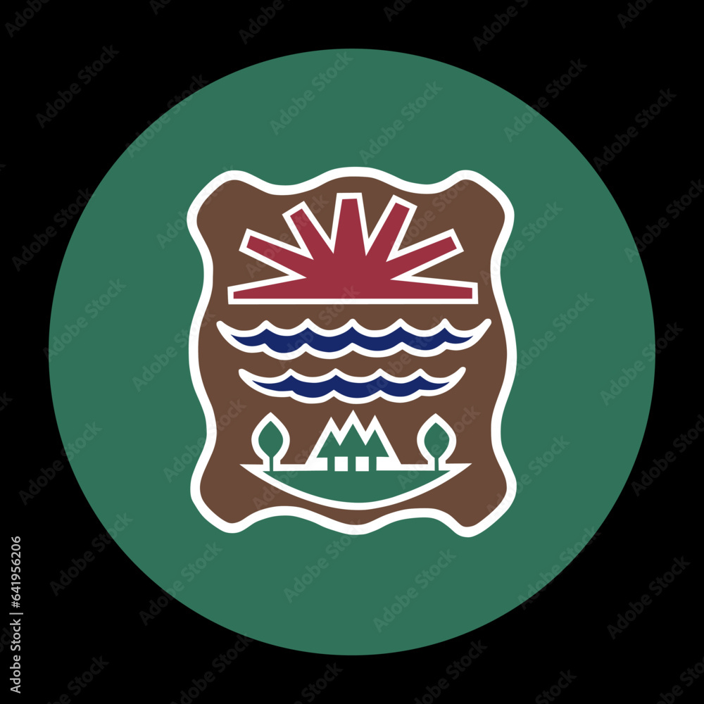 Circle badge Western Abenaki Indian tribe flag vector illustration isolated. Symbol banner native people in America, Canada. Button Abenaki clan roundel emblem. Native Americans indigenous people. Circle badge Western Abenaki Indian tribe flag vector illustration isolated. Symbol banner native people in America, Canada. Button Abenaki clan roundel emblem. Native Americans indigenous people.