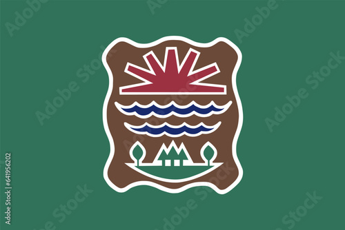 Western Abenaki Indian tribe flag vector illustration isolated on background. Symbol of native people in America and Canada. Western Abenaki clan emblem banner. Native Americans. Indigenous people. photo