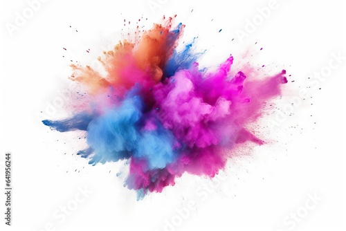 paint background Abstract isolated powder splash backdrop colourful white closeup smoke dust holi Colored explosion explode powder dust Paint art Colorful fant background explosion colours abstract