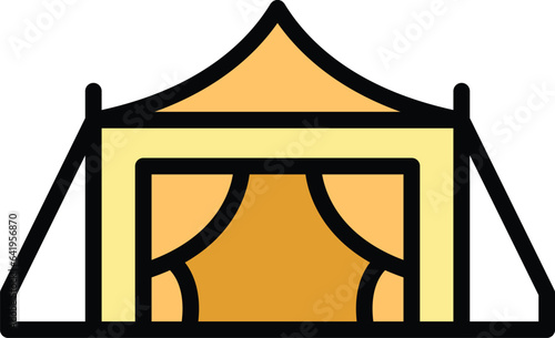 Bedouin tent house icon outline vector. Arab desert. Arabic culture color flat
