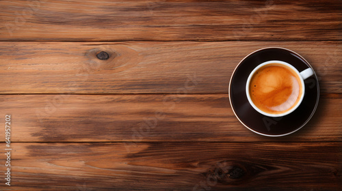 Espresso coffee On a wooden background
