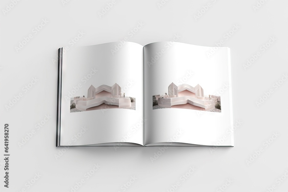booklet white white illustration blank background mag interior magazine