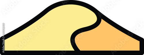 Desert sand icon outline vector. Arab landscape. Arabic culture color flat