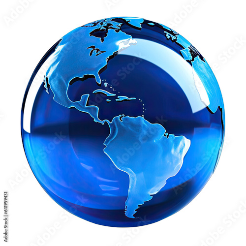 Blue World 3D Vector Isolated On Transparent Background