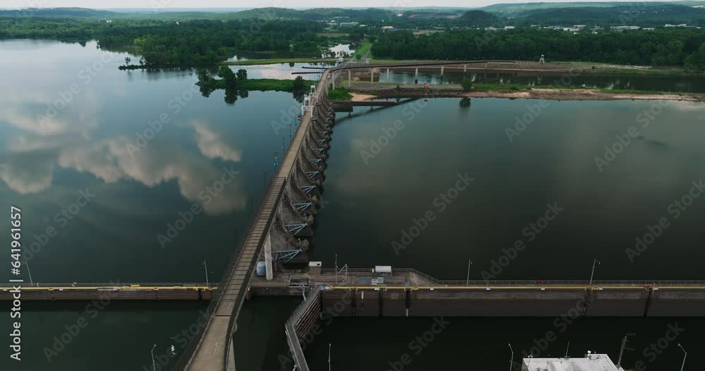 Aerial View Big Dam Bridge - Murray Bridge In North Little Rock, Arkansas, USA. Aerial View Big Dam Bridge - Murray Bridge In North Little Rock, Arkansas, USA.