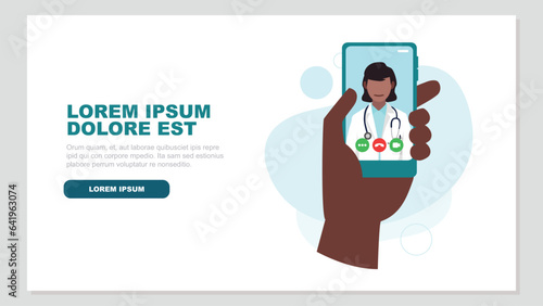 A doctor looks at us directly, she wears a stethoscope around her neck on a smartphone screen
