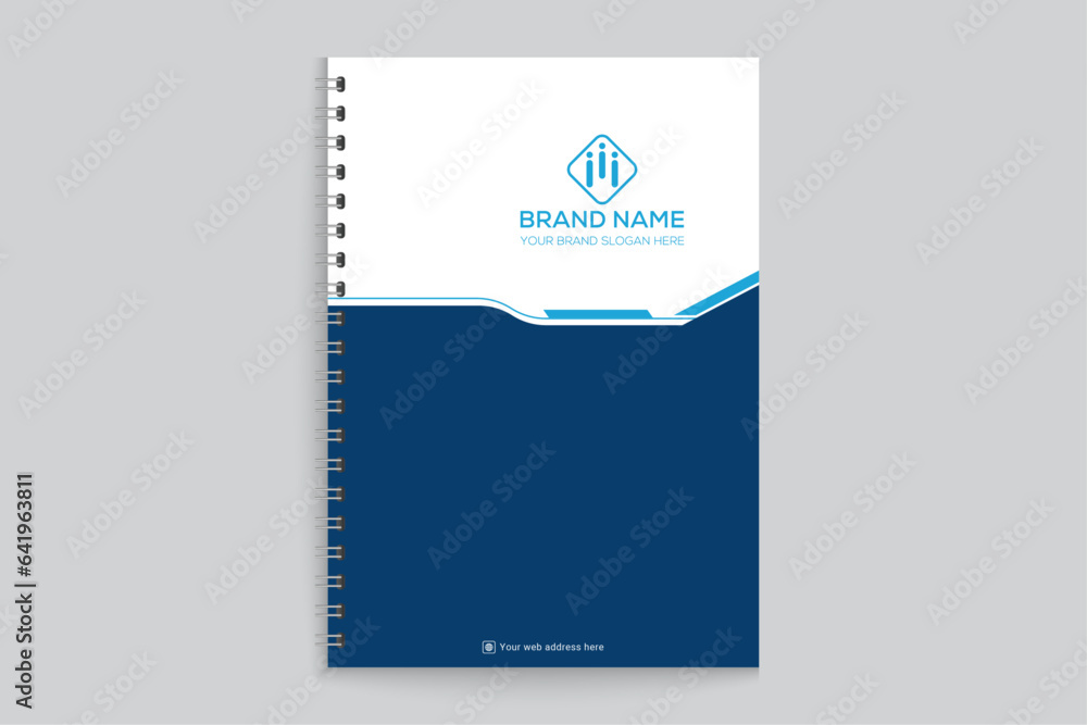 Naklejka premium Company notebook cover design and blue color