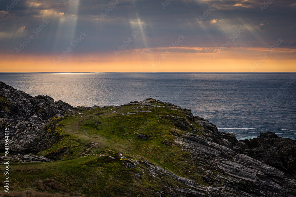 Fototapeta premium Colourful Sunset at Malin Head, County Donegal, Ireland 