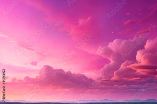 Pink Sky Background, Pink Sky Wallpaper, Fantasy Sky Background, Colorful Sky Background, Dreamy Sky Background, AI Generative © Forhadx5