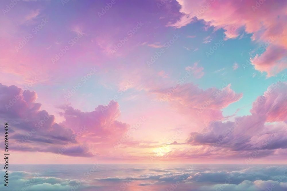 Pastel Sky Background, Dreamy Sky Background, Pastel Sky Wallpaper, Fantasy Sky Background, Glowing Sky Background, AI Generative
