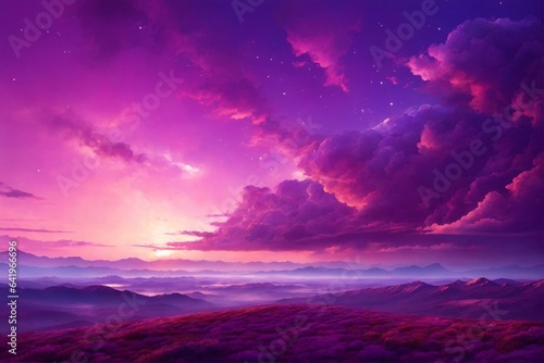 Purple Sky Background, Purple Night Sky Background, Purple Sky Wallpaper, Purple Sky Landscape, Purple Sky, AI Generative
