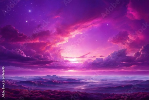 Purple Sky Background, Purple Night Sky Background, Purple Sky Wallpaper, Purple Sky Landscape, Purple Sky, AI Generative