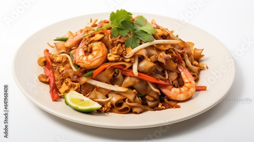 Char Kway Teow in white background
