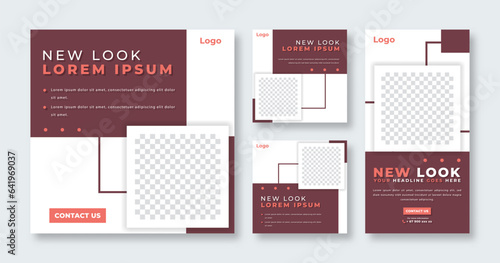 Geometric Shapes Social Media Post for Online Marketing Promotion Banner, Story and Web Internet Ads Flyer