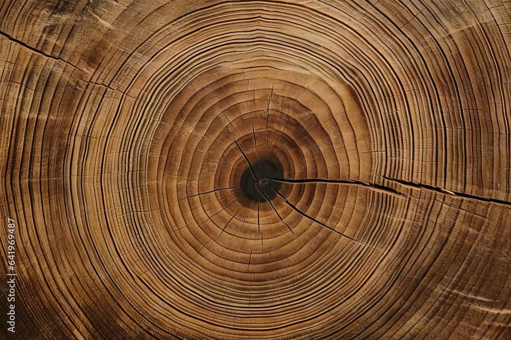 life bark plank trunk circle slice history tree line felled striped abstr annual organic rings closeup stump natural surface oak brown felled concentric old wood stump shape section tree year ring - obrazy, fototapety, plakaty 